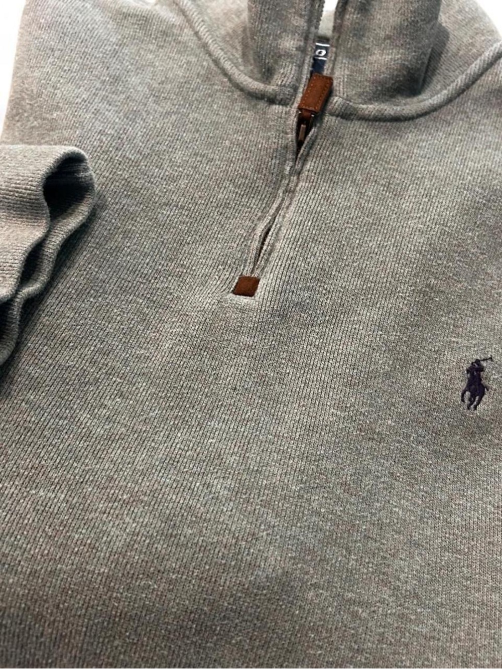 Men’s Ralph Lauren Ribbed 1/4-Zip Sweater - Picture 6 of 8